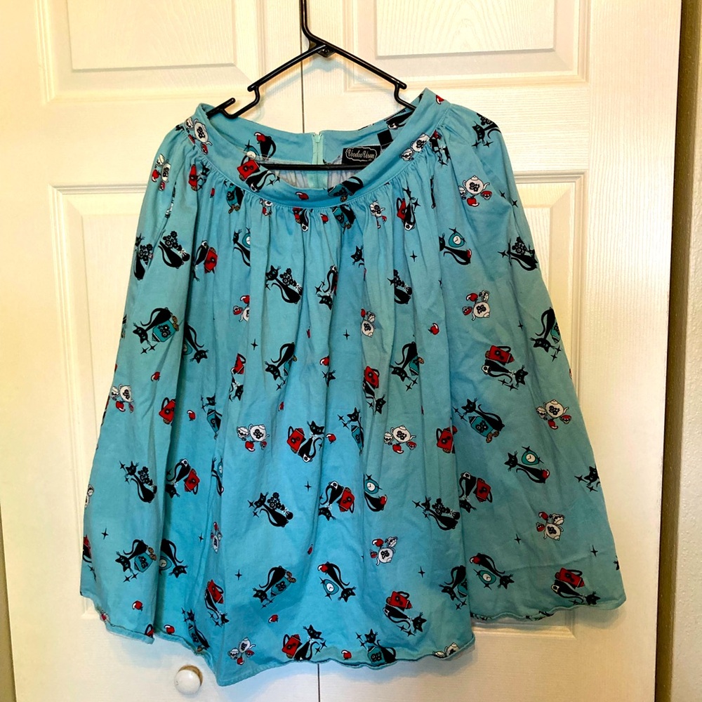 Voodoo vixen Kitty tea party pattern skirt